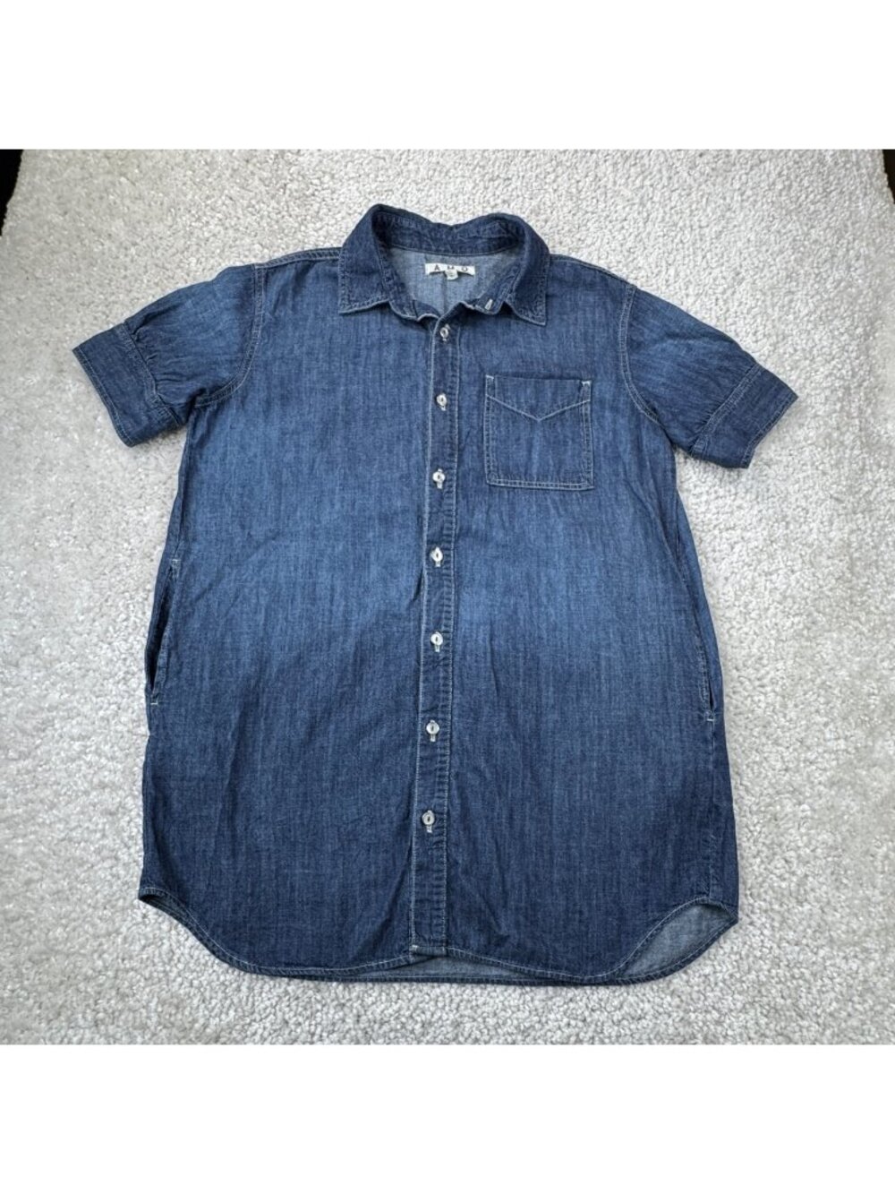 AMO Demin Shirt Dress Pockets Womens Medium